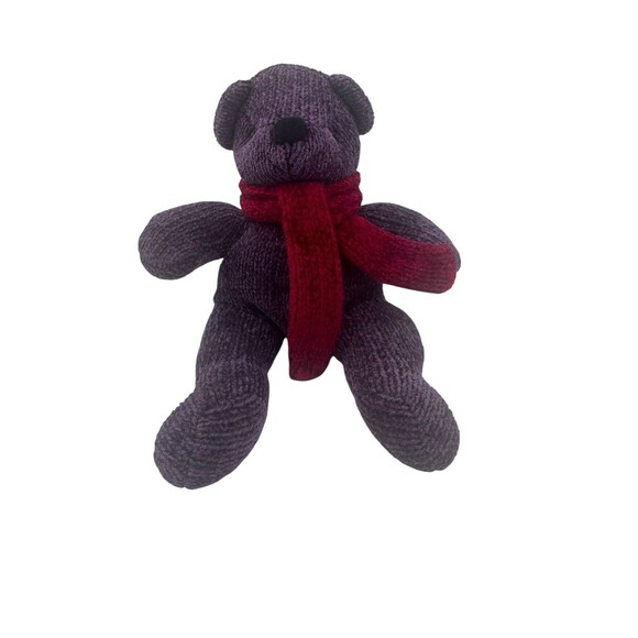 Pottery Barn Nicholas Bear w/Red Scarf Weighted Bottom Stuffed Plush, Vintage 8” - Picture 2 of 11